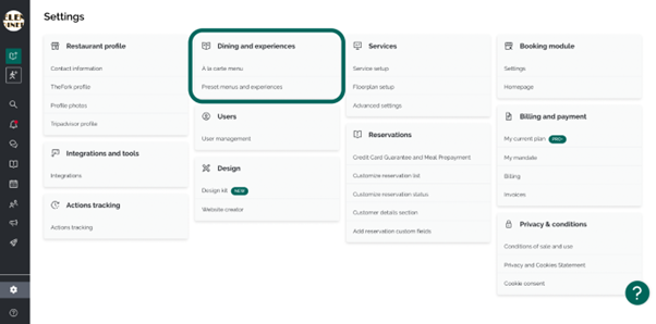 TheFork Manager Settings